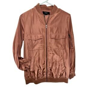 Mens Small Flight Bomber Jacket Lightweight Coat Forever 21‎ Pink Valentines Day